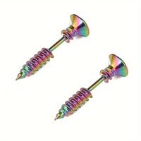 1 Piece Hip-hop Exaggerated Punk Solid Color Stainless Steel Ear Studs sku image 1