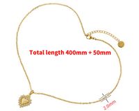 Casual Vintage Style Simple Style Heart Shape Copper Plating Inlay Zircon 18k Gold Plated Pendant Necklace main image 2