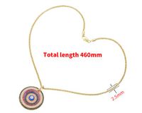 Ig Style Round Copper Plating Inlay Zircon 18k Gold Plated Pendant Necklace main image 6