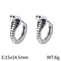 1 Pair Basic Animal Titanium Steel Hoop Earrings sku image 1