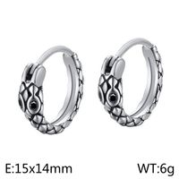 1 Pair Basic Animal Titanium Steel Hoop Earrings sku image 3