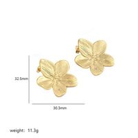 1 Pair IG Style Simple Style C Shape Flower Plating Inlay Stainless Steel Pearl Zircon 18K Gold Plated Drop Earrings Ear Studs main image 2