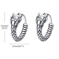 1 Pair Basic Dragon Polishing Plating Stainless Steel Hoop Earrings main image 2