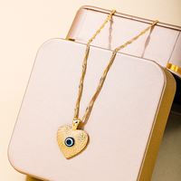 Retro Simple Style Devil's Eye Heart Shape Alloy Women's Pendant Necklace main image 4