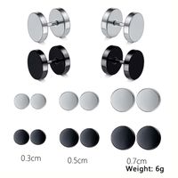 1 Set Casual Simple Style Round Solid Color Stainless Steel Ear Studs main image 2