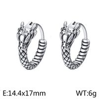 1 Pair Basic Dragon Polishing Plating Stainless Steel Hoop Earrings sku image 1
