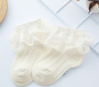 Girl's Cute Pastoral Solid Color Cotton Mesh Ankle Socks 1 Piece sku image 4