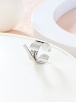 304 Stainless Steel 14K Gold Plated Vintage Style Plating Solid Color Open Rings main image 5