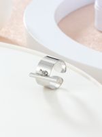 304 Stainless Steel 14K Gold Plated Vintage Style Plating Solid Color Open Rings main image 4