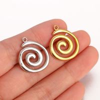 1 Piece 304 Stainless Steel 18K Gold Plated Swirl Pattern Pendant main image 1