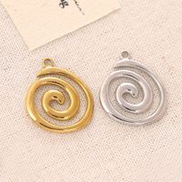 1 Piece 304 Stainless Steel 18K Gold Plated Swirl Pattern Pendant main image 3