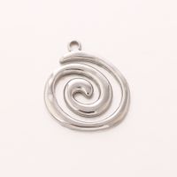 1 Piece 304 Stainless Steel 18K Gold Plated Swirl Pattern Pendant main image 4