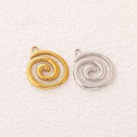 1 Piece 304 Stainless Steel 18K Gold Plated Swirl Pattern Pendant main image 5