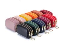 Women's Solid Color Leather Zipper Coin Purses main image video