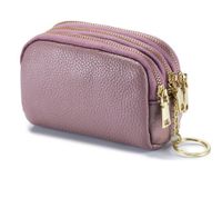 Women's Solid Color Leather Zipper Coin Purses sku image 9