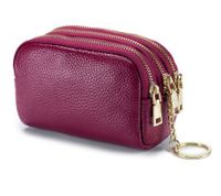 Women's Solid Color Leather Zipper Coin Purses main image 4