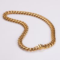304 Stainless Steel 18K Gold Plated Hip-Hop Rock Plating Solid Color Necklace main image 3