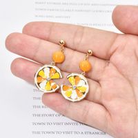 1 Pair Sweet Orange Enamel Plating Inlay Copper Zircon 18k Gold Plated Drop Earrings main image 5