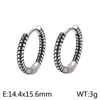 1 Pair Basic Solid Color Polishing Plating Titanium Steel Hoop Earrings sku image 1