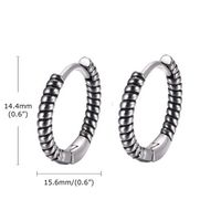 1 Pair Basic Solid Color Polishing Plating Titanium Steel Hoop Earrings main image 3