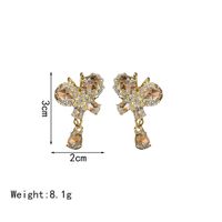 1 Pair Simple Style Bow Knot Plating Inlay Alloy Artificial Rhinestones Drop Earrings main image 2