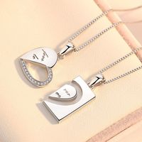Wholesale Simple Style Heart Shape Copper Plating Zircon Pendant Necklace main image 1