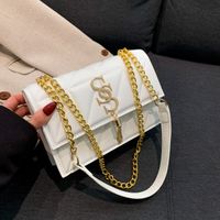 Women's Pu Leather Solid Color Basic Square Flip Cover Shoulder Bag main image 5