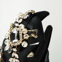 Women's Luxurious Shiny Bow Knot Cloth Inlay Rhinestones Glass Hair Band main image 4
