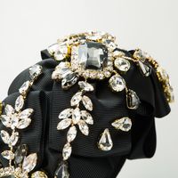 Women's Luxurious Shiny Bow Knot Cloth Inlay Rhinestones Glass Hair Band main image 3