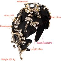Women's Luxurious Shiny Bow Knot Cloth Inlay Rhinestones Glass Hair Band main image 2