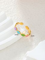 304 Stainless Steel 18K Gold Plated Simple Style Plating Oval Open Rings main image 2