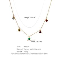 304 Stainless Steel 18K Gold Plated Vintage Style Plating Inlay Water Droplets Rhinestones Pendant Necklace main image 2