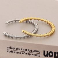 Basic Solid Color Titanium Steel 18K Gold Plated Bangle In Bulk main image 5