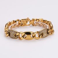 304 Stainless Steel 18K Gold Plated Vintage Style Plating Solid Color Rhinestones Jewelry Set main image 4