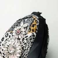 Women's Elegant Luxurious Flower Leopard Cloth Flowers Inlay Rhinestones Glass Hair Band main image 4