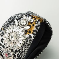 Women's Elegant Luxurious Flower Leopard Cloth Flowers Inlay Rhinestones Glass Hair Band main image 3