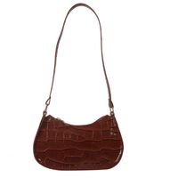 Women's Pu Leather Solid Color Vintage Style Dumpling Shape Zipper Shoulder Bag sku image 1
