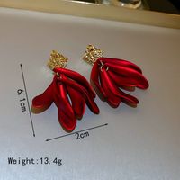 1 Pair Elegant Simple Style Flower Tassel Alloy Drop Earrings main image 2