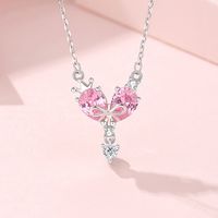 Style Ig Brillant Forme De Cœur Couronne Noeud D'arc Argent Sterling Polissage Placage Incruster Zircon Pendentif main image 7