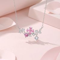 Shiny Flower Sterling Silver Polishing Plating Inlay Zircon Necklace main image 1