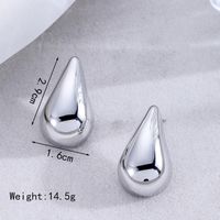 1 Pair Elegant Simple Style Water Droplets Plating Alloy Ear Studs main image 2