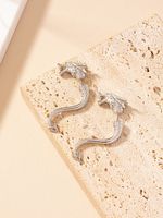 1 Pair Simple Style Dragon Plating Alloy Silver Plated Ear Studs main image 4