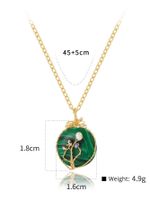 Stainless Steel 18K Gold Plated Simple Style Plating Inlay Round Natural Stone Pendant Necklace main image 2