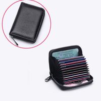 Unisex Solid Color Pu Leather Zipper Card Holders main image 2