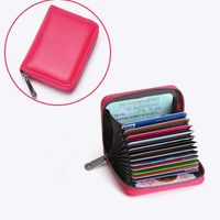 Unisex Solid Color Pu Leather Zipper Card Holders sku image 3