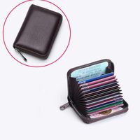 Unisex Solid Color Pu Leather Zipper Card Holders sku image 6