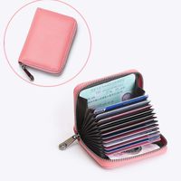 Unisex Solid Color Pu Leather Zipper Card Holders sku image 8