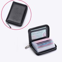 Unisex Solid Color Pu Leather Zipper Card Holders sku image 9