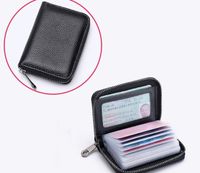 Unisex Solid Color Pu Leather Zipper Card Holders sku image 13