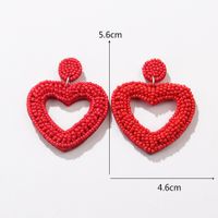 1 Pair Sweet Heart Shape Stainless Steel Cloth Glass Drop Earrings main image 2